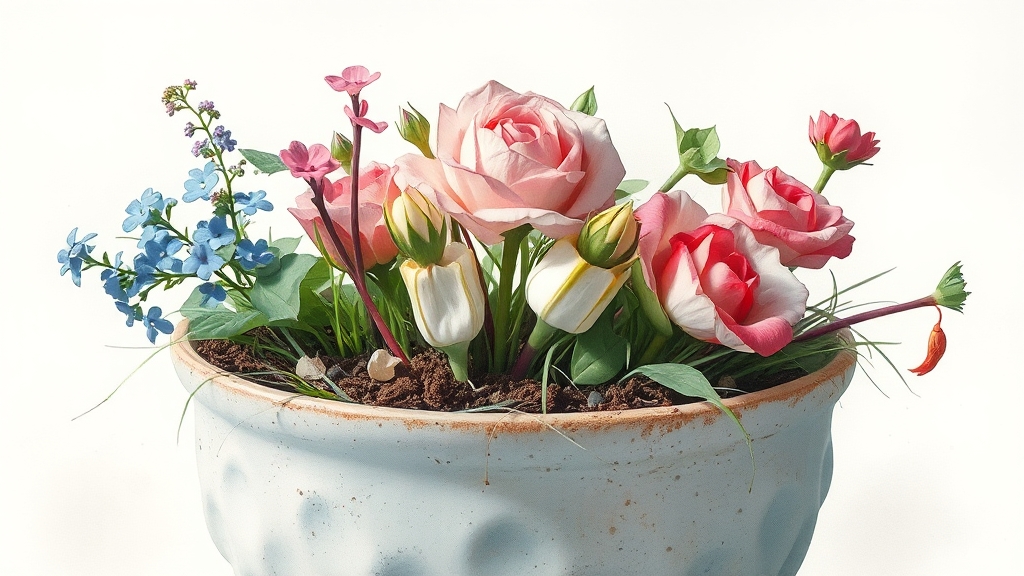 식물별 삽목 방법 및 시기 (watercolor 스타일)