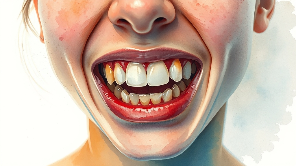 잇몸 염증, 일상생활에 미치는 영향 (watercolor 스타일)