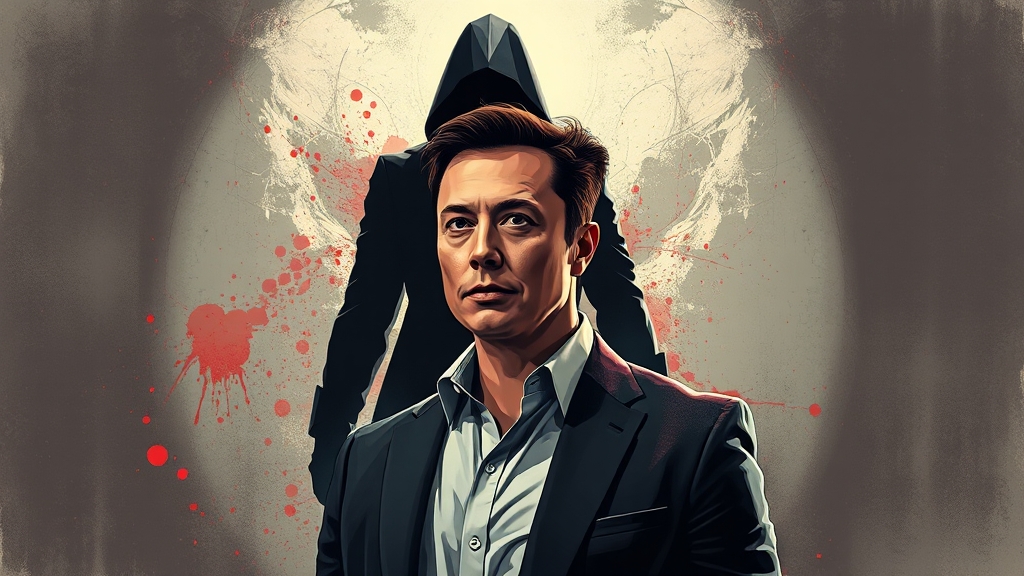 머스크 정치 활동: 가능성과 약점 (illustration 스타일)