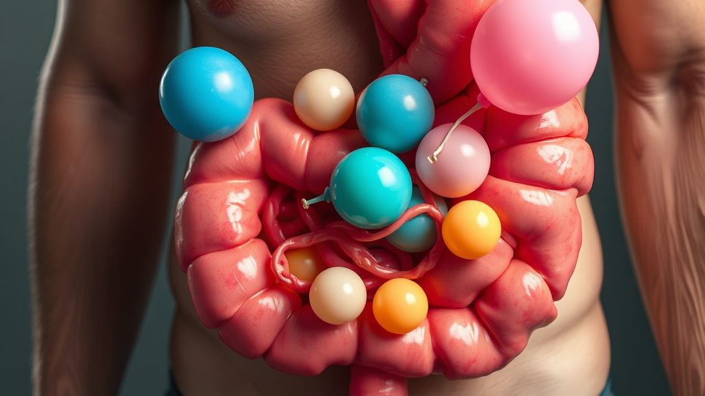 복부팽만, 왜 생기는 걸까요? (realistic 스타일)