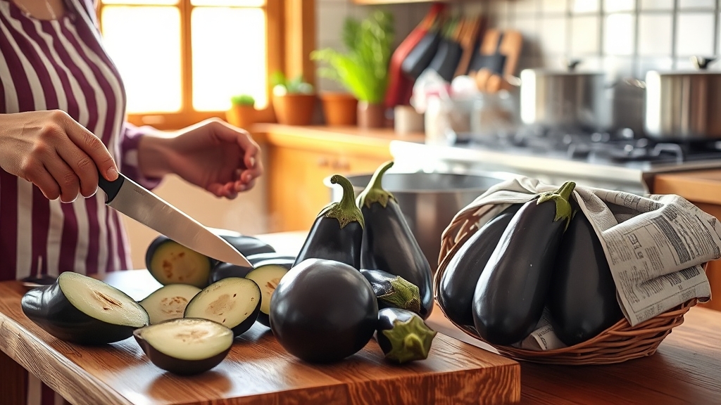 가지, 어떻게 손질하고 보관할까? (realistic 스타일)