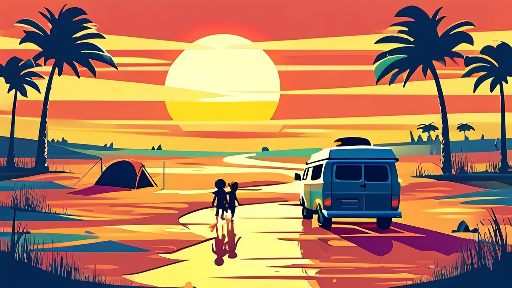 동호해수욕장 주변 즐길 거리 (cartoon 스타일)