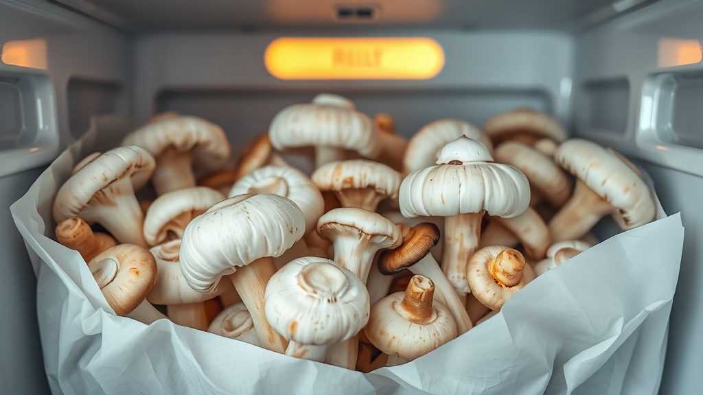 버섯 보관 방법: 곰팡이 발생 예방 (realistic 스타일)