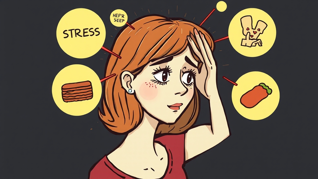 편두통, 원인은 무엇일까요? (cartoon 스타일)