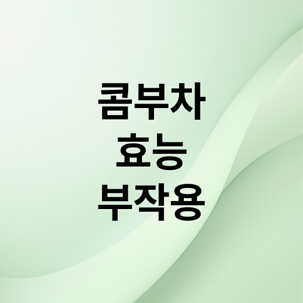 콤부차
효능
부작용 (콤부차 효능 부작용)