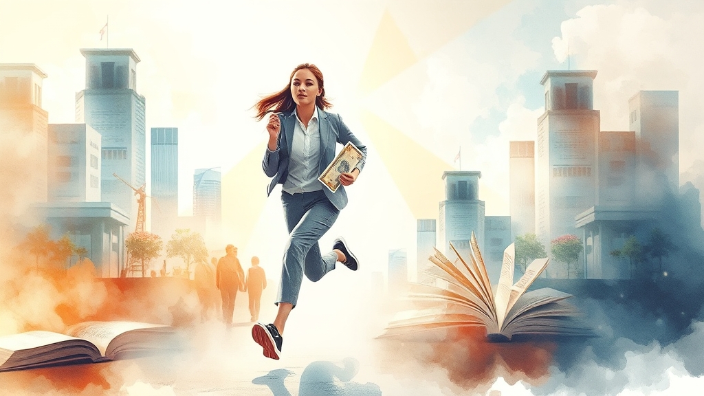 훈련 과정 선택 및 취업 알선 (watercolor 스타일)