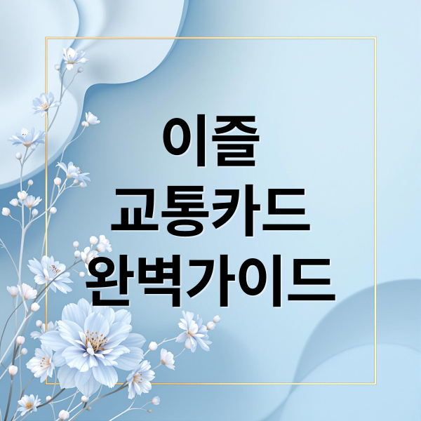 이즐
교통카드
완벽가이드 (이즐카드)