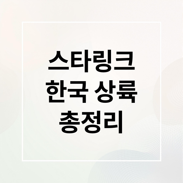 스타링크
한국 상륙
총정리 (스타링크 한국 서비스)