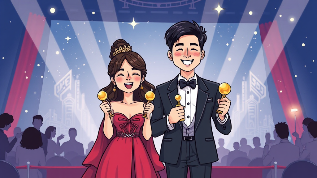 주요 수상 결과 발표 (cartoon 스타일)