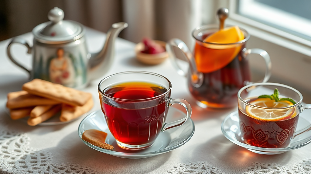 비스킷과 찰떡궁합 티(Tea) 추천 (realistic 스타일)