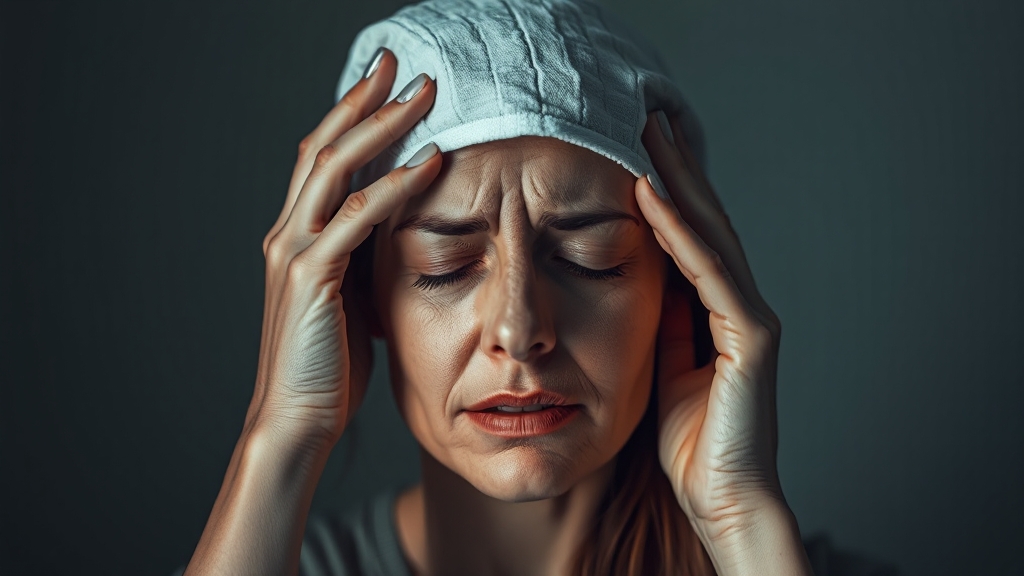 편두통 발생 시, 어떻게 해야 할까요? (realistic 스타일)