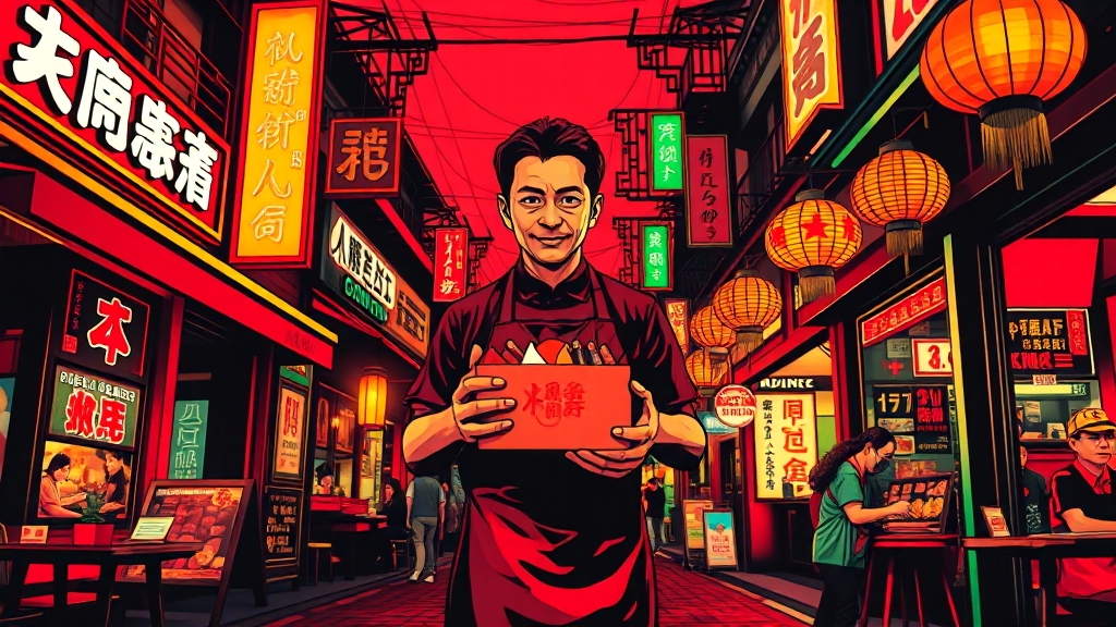 베이징 식당가의 메뉴 변화 (popart 스타일)