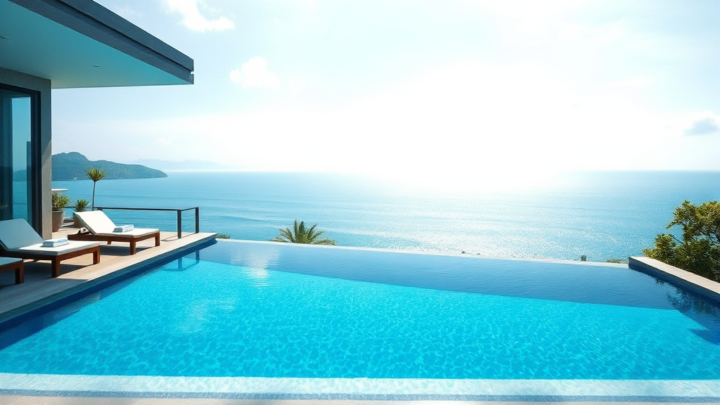 최고의 휴식을 위한 부대시설: 수영장, 비치, 그리고 그 이상 (watercolor 스타일)