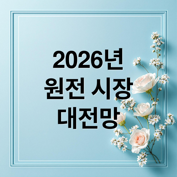 2026년
원전 시장
대전망 (2026년 원전관련주)