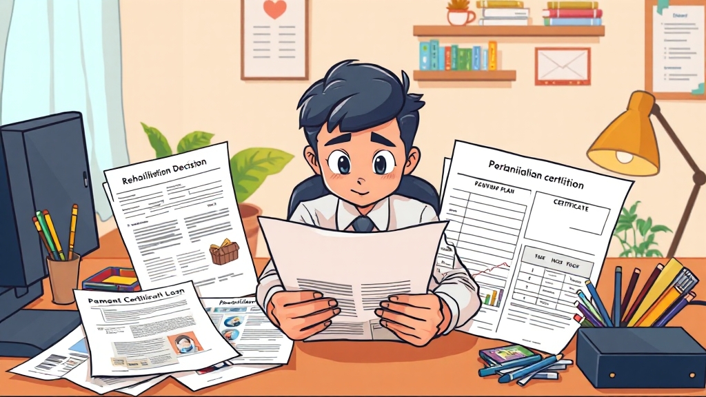 대출 신청 시 필수 서류 (cartoon 스타일)