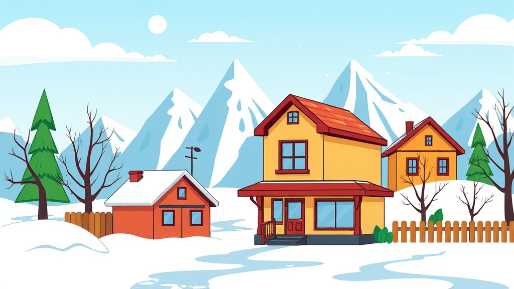 부동산 시장: 집값 기대감 급락과 빙하기 재현 가능성 (cartoon 스타일)