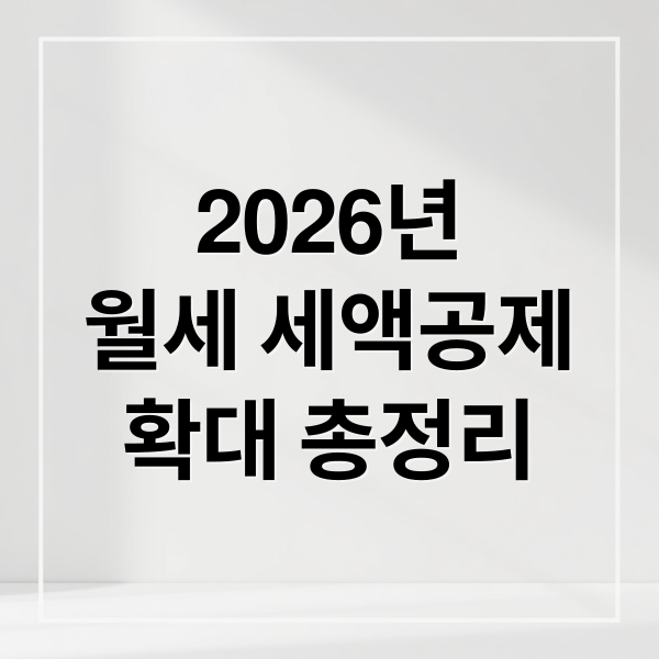 2026년
월세 세액공제
확대 총정리 (월세 세액공제 확대 주거지원 정책)