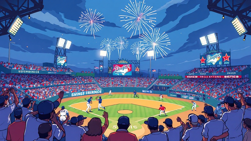 월드시리즈 진출 배경: 드라마의 연속 (cartoon 스타일)