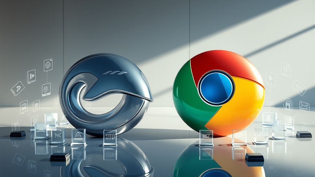 웨일 vs 크롬: 기본 이해 (realistic 스타일)