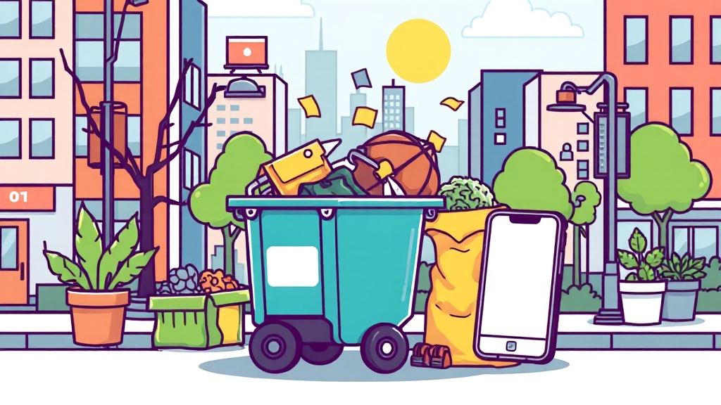 대형 폐기물 처리 플랫폼 활용 (cartoon 스타일)