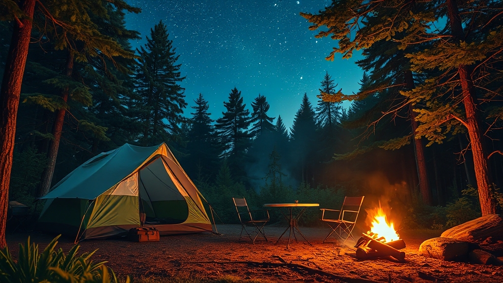 캠핑장 사이트별 특징 (realistic 스타일)