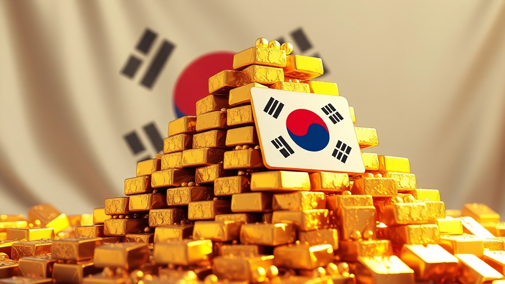 한국의 금 보유량 현황 및 필요성 (realistic 스타일)