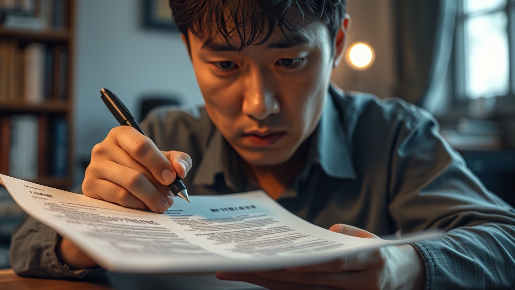 서류 작성 시 주의사항 (realistic 스타일)