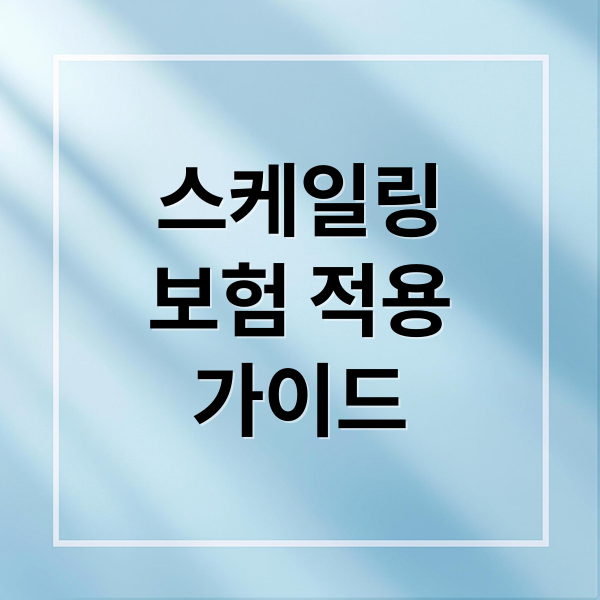 스케일링
보험 적용
가이드 (스케일링 의료보험)