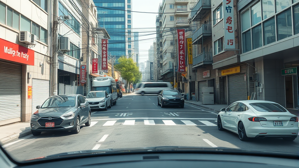 한국 도로 환경에서의 FSD 성능 및 한계 (realistic 스타일)