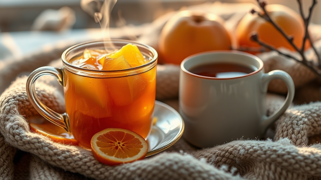 집에서 만드는 향긋한 모과차 (realistic 스타일)