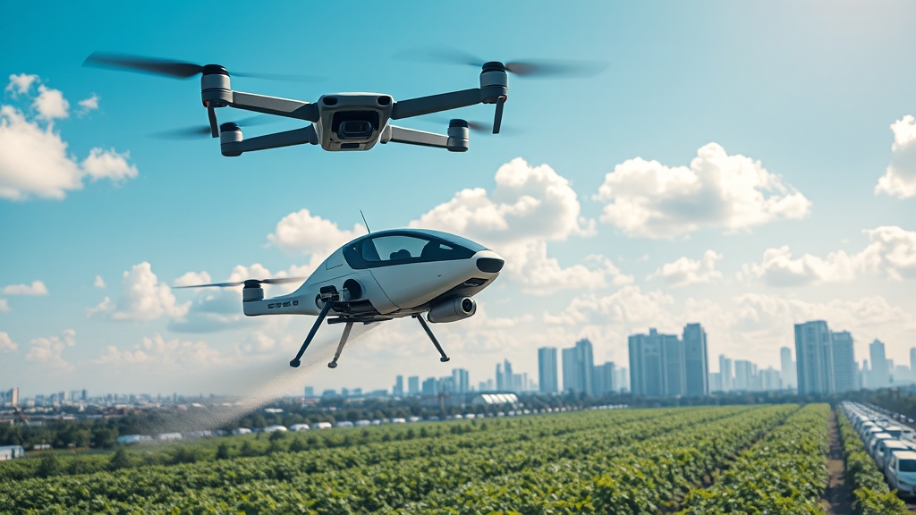 드론 산업, 미래는? (realistic 스타일)