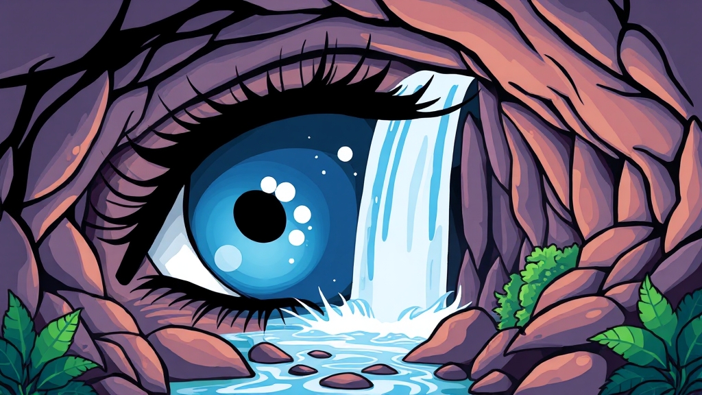 녹내장 예방 및 관리를 위한 영양소 (cartoon 스타일)