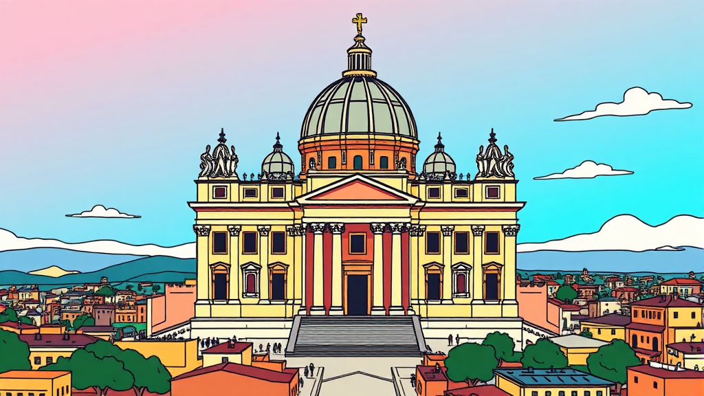 성 베드로 대성당: 웅장함과 신성함의 절정 (cartoon 스타일)