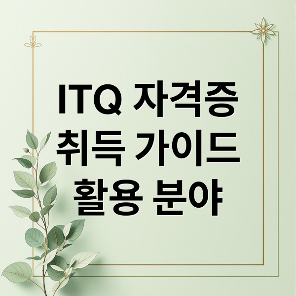ITQ 자격증
취득 가이드
활용 분야 (ITQ 자격증 과목 등급 일정)