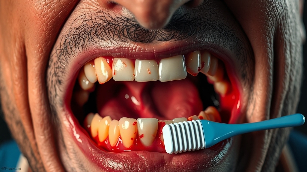 잇몸 출혈 증상 (realistic 스타일)