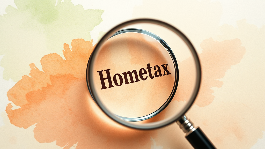 홈택스 간소화 서비스 활용법 (watercolor 스타일)