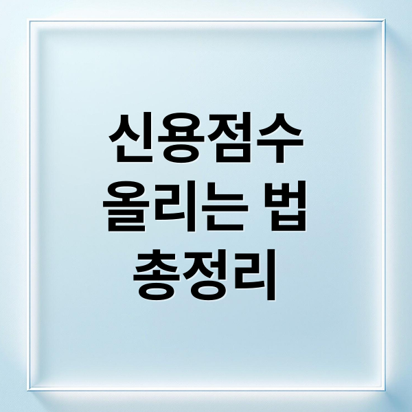 신용점수
올리는 법
총정리 (신용점수 조회 등급)