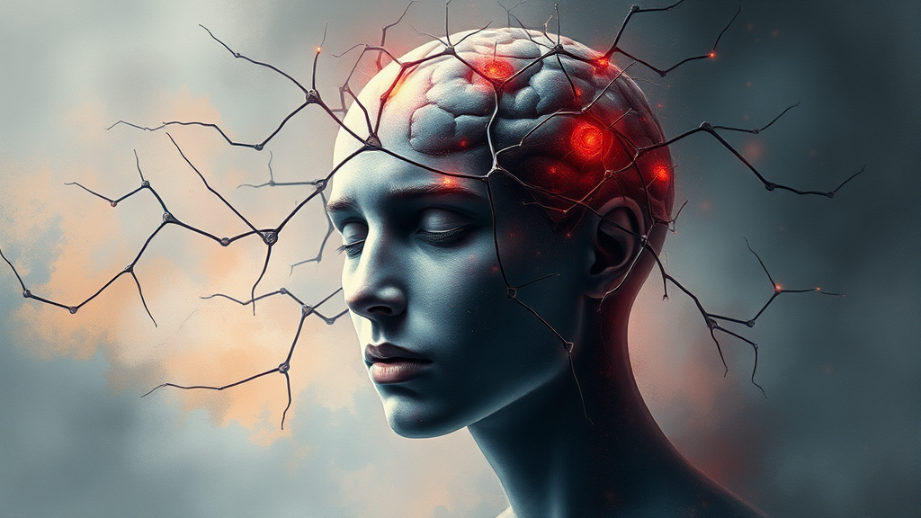 만성 통증의 원인 (watercolor 스타일)