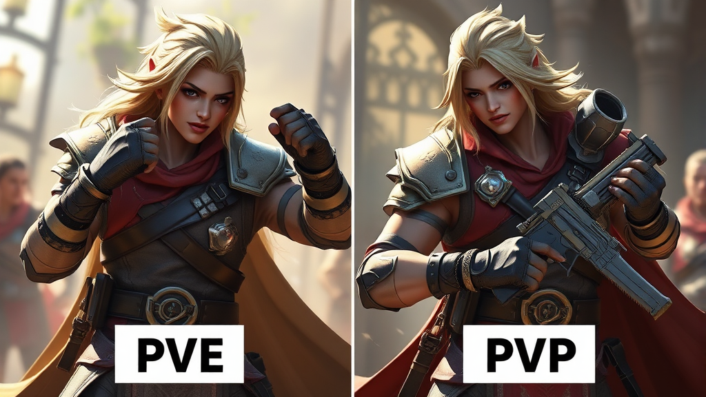 PVE vs PVP: 각 모드별 최적 캐릭터 조합 (realistic 스타일)