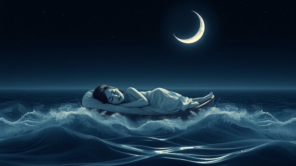 뇌파와 수면의 관계 (illustration 스타일)