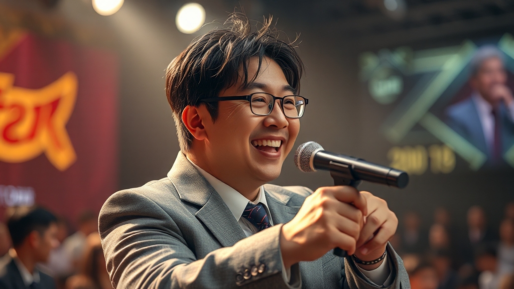 전유성 프로필: 주요 활동 (realistic 스타일)