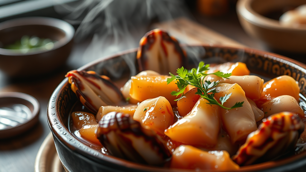 새조개 샤브샤브와 함께 떠나는 여수 미식 여행 (realistic 스타일)