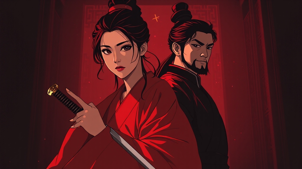 궁중 암투의 핵심: 숨겨진 이야기 (illustration 스타일)