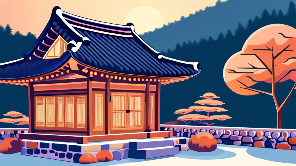 잊지 못할 한옥 밤마실 추억 만들기 (illustration 스타일)