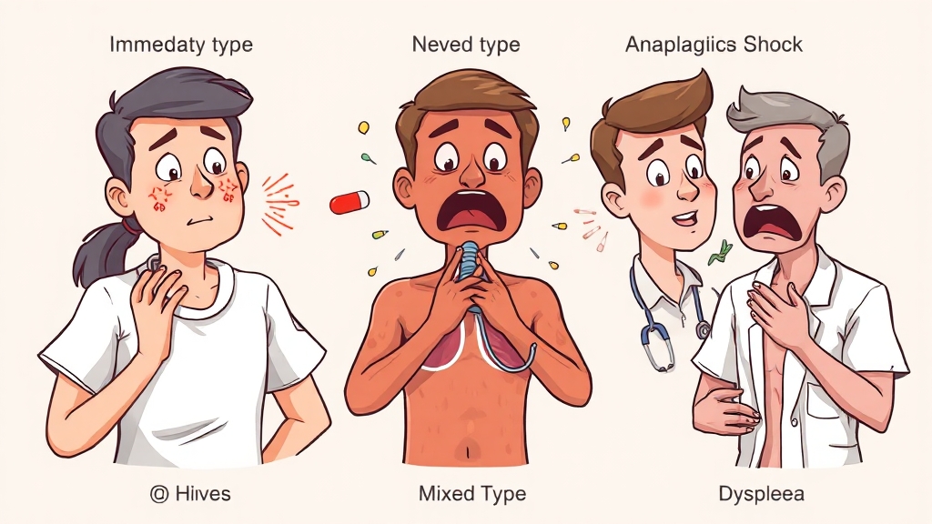 다양한 알레르기 증상 (cartoon 스타일)