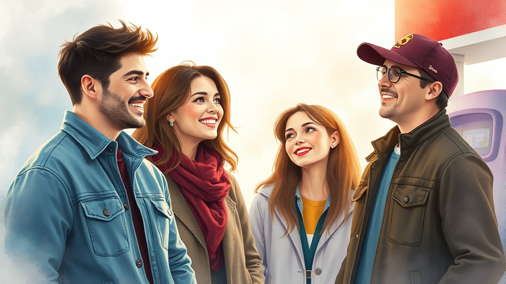 소비자, 정유사, 주유소에 미치는 영향 분석 (watercolor 스타일)