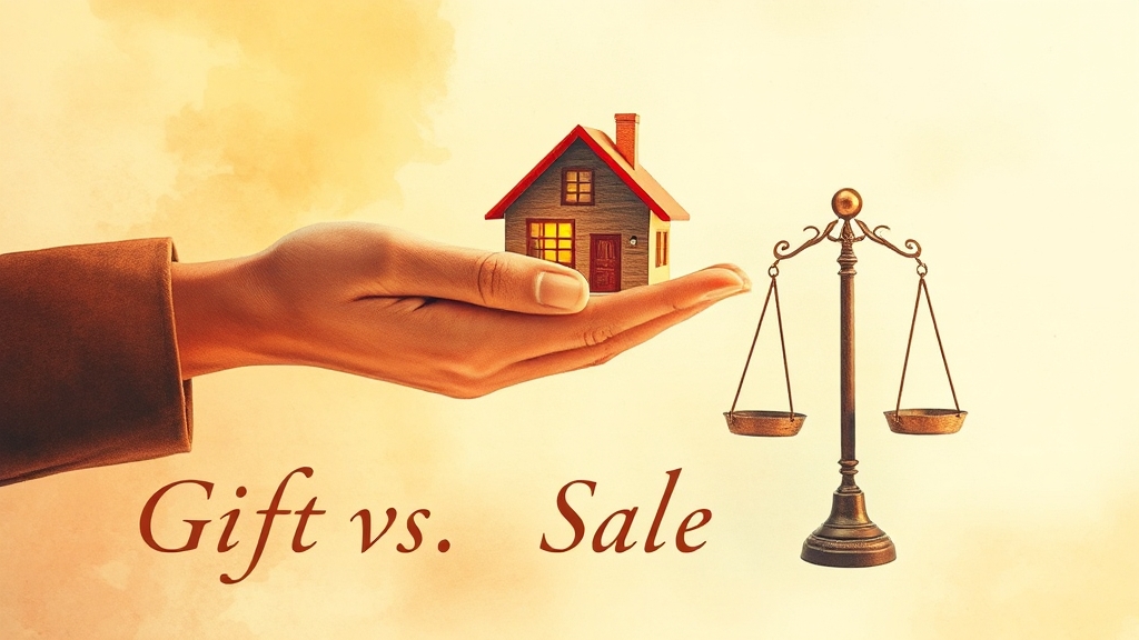 증여 vs 매매, 뭐가 유리할까? (watercolor 스타일)