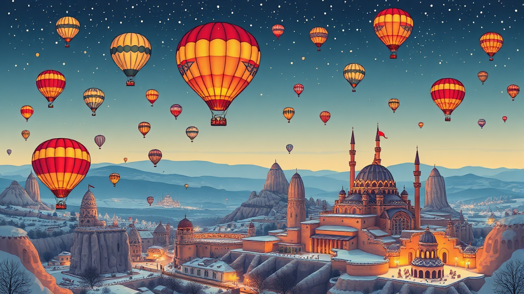 겨울 여행 준비: 상세 일정 (illustration 스타일)