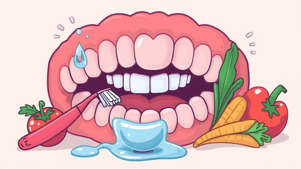 잇몸 건강 관리 습관 (illustration 스타일)