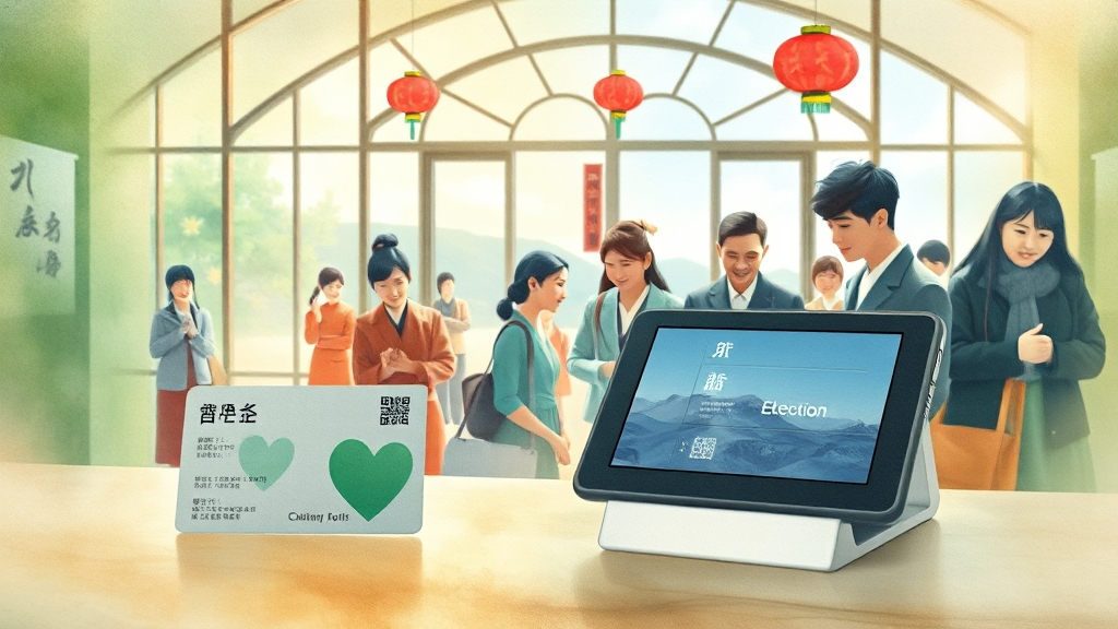 투표소 본인 인증 (watercolor 스타일)